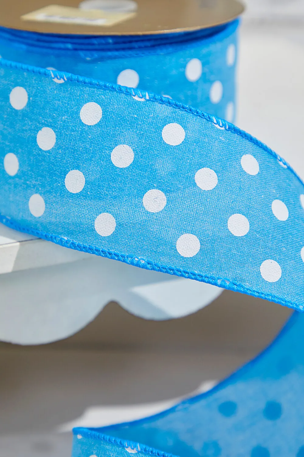 Decorator's Warehouse 2.5" x 10 Yards Bright Blue Polka Dot Ribbon > Easter Decor|Easter Decor