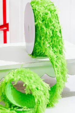 Decorator's Warehouse 2.5" x 10 Yards Furry Green Ribbon > Kristin'S Picks|Storyville
