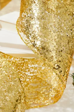 Decorator's Warehouse 4" x 10 Yards Gold Glitter Mesh Ribbon > Christmas Ribbon|Nutcracker