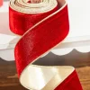 Decorator's Warehouse 2.5" x 5 Yard Sheldon Velvet Metallic Dupioni Ribbon Red > Christmas Ribbon|Nutcracker