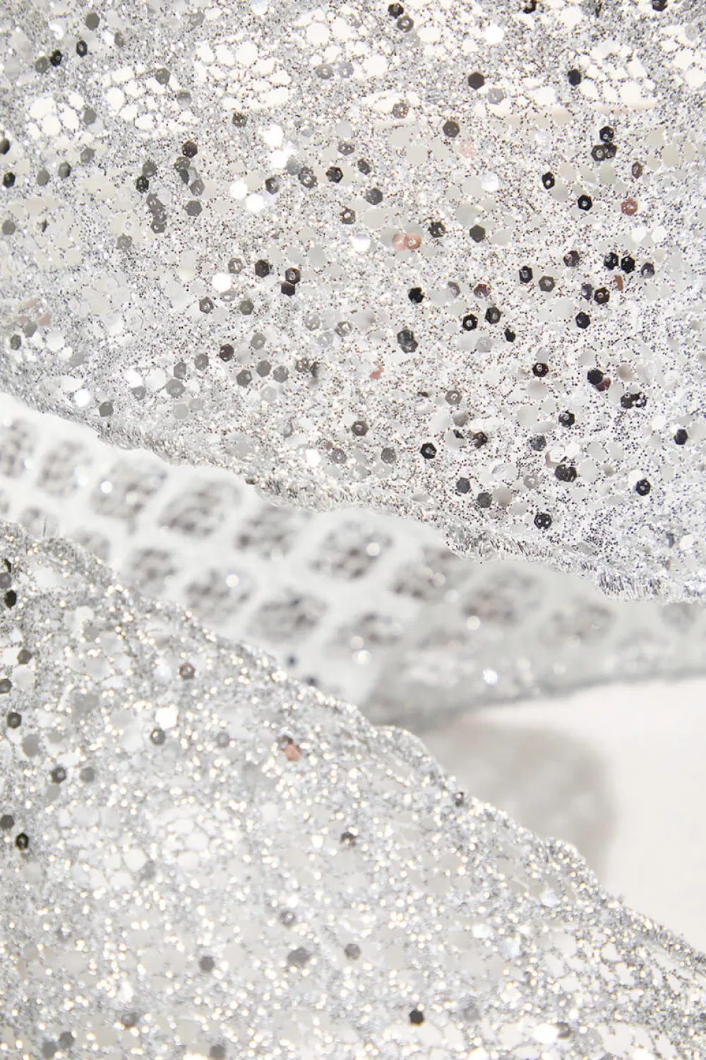 Decorator's Warehouse 4" x 10 Yard Silver Mesh Wired Ribbon > Christmas Ribbon|Valentine'S Ribbon