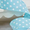 Decorator's Warehouse 2.5" x 10 Yards Light Blue Polka Dot Ribbon > Easter Decor|Easter Decor