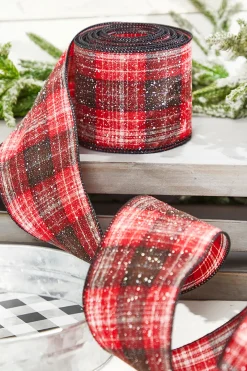 Decorator's Warehouse 4” x 10 Yard Snowy Plaid Wired Ribbon > Kristin'S Picks|Christmas Ribbon