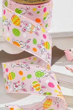 Decorator's Warehouse 2.5" x 10 Yards Pink Bunny Eggs Ribbon > Easter Decor|Easter Decor