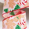 Decorator's Warehouse 2.5" x 10 Yards Pink Gingerbread Candy Cane Ribbon > Best Sellers|Christmas Decor