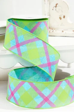 Decorator's Warehouse 2.5 x 10 Yards Printed Plaid On Royal Ribbon > Easter Decor|Easter Decor
