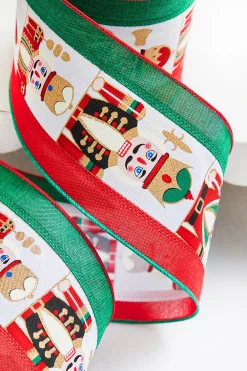 Decorator's Warehouse 4" x 10 Yards Red/Green/White Nutcracker Ribbon > Christmas Ribbon|Nutcracker