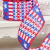 Decorator's Warehouse 2.5" x 10 Yard Stars & Stripes on White Canvas Ribbon > Patriotic Decor|Patriotic Decor