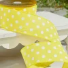 Decorator's Warehouse 2.5" x 10 Yards Yellow Polka Dot Ribbon > Easter Decor|Easter Decor