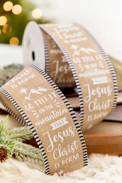 Decorator's Warehouse 2.5" x 10 Yard Tell It On The Mountain Ribbon > 2026 New Additions|Christmas Decor