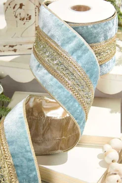 Decorator's Warehouse 4" x 5 Yard Trim Velvet Metallic Back Ribbon > Christmas Decor|Christmas Ribbon