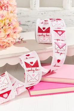 Decorator's Warehouse 2.5" x 10 Yard Valentine Letters Ribbon > Valentine'S Ribbon|Christmas Decor