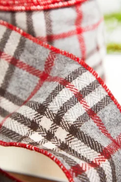 Decorator's Warehouse 4" x 5 Yard Wool Check Plaid Ribbon > Christmas Ribbon|Christmas Sale