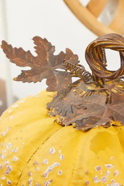 Decorator's Warehouse 15" Yellow Metal Pumpkin > Fall Decor|Fall Decor